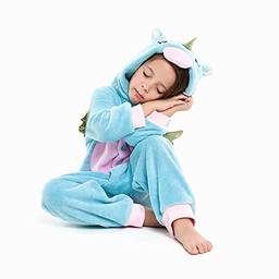 Pijama Infantil Pelúcia Fleece Unicórnio Com Capuz (5 Anos)