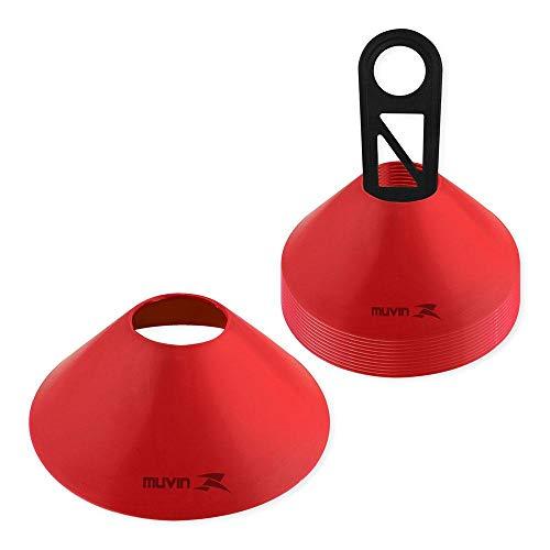 Half Cone de Marcação de Plástico - Kit com 12 - Vermelho - Muvin