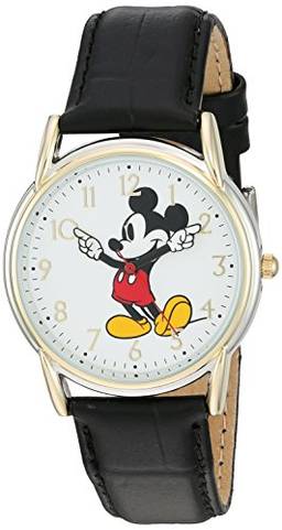 Disney Relógio feminino"Mickey Mouse" de quartzo de metal, cor: preto (modelo: W002755)
