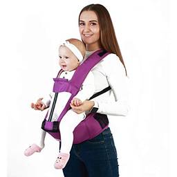 XWU Canguru de bebê ergonômico com assento removível no quadril leve e respirável, mochila de transporte nas costas, multifuncional para bebês, para caminhadas, compras, viagens