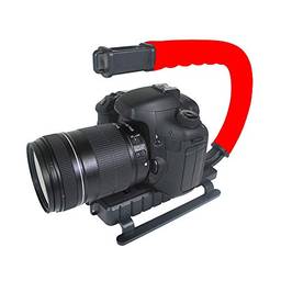 Grip e Estabilizador de Mão para Filmar Esportes de Ação com Câmera DSLR Vídeo, Vivitar, Vermelho