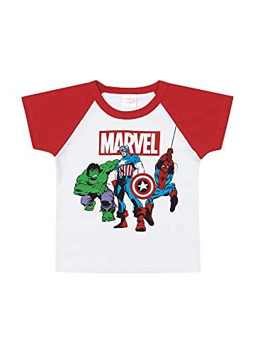 Camiseta Manga Curta Avengers, Meninos, Marlan, Branco, 1