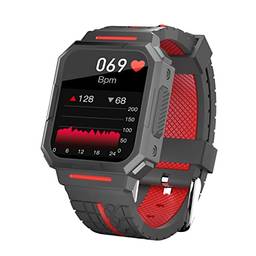 Relógio inteligente, C1 smartwatch 1,69 polegadas relógio masculino BT 5.0 230mAh IP67 monitor de sono monitor de freqüência cardíaca pulseira inteligente
