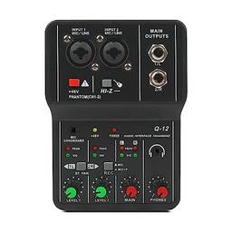 Protable Mini Mesa Mixer Placa De Som Q-12 Interface De Audio Usb Pc