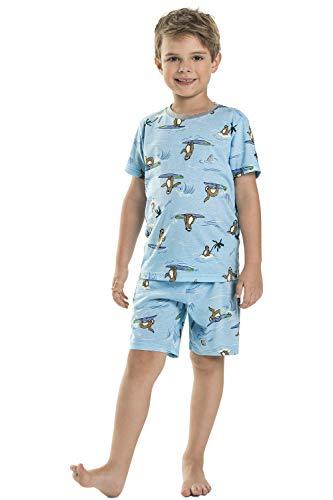 Pijama Infantil Camiseta e Bermuda, Quimby, Meninos, Azul, 06