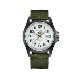 Hemobllo Relógios de pulso esportivos masculinos de quartzo com calendário, relógio de quartzo, tecido de nylon, relógio masculino para presente (marrom), Verde militar, 4*21cm