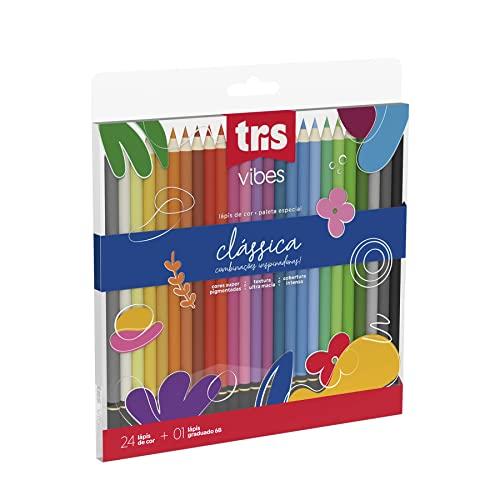 Lapis Cor Tris Vibes 24 Cores Classica + 1 Lapis 6B, Multicolorido, 616735