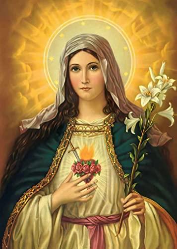 Sagrado Coração de Maria (1800) de Pintor Barroco Desconhecido - 30x42 - Tela Canvas Para Quadro