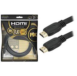 Cabo HDMI Flat 2.0 HDR 19 Pinos 4K - Polybag, 2 Metros