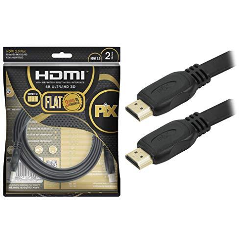 Cabo HDMI Flat 2.0 HDR 19 Pinos 4K - Polybag, 2 Metros