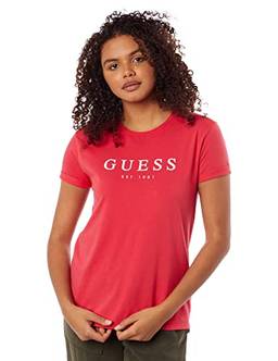 T-Shirt Logo Est 1981, Guess, Feminino, Vermelho Médio, GG