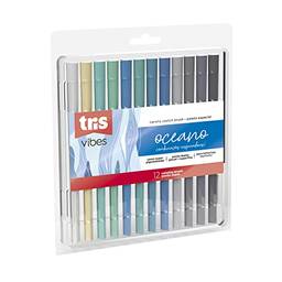 Hidrocor Tris Vibes Sketch Oceano 12 Cores, Multicolorido, 610825