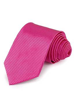 Gravata Tradicional Clássica Trabalhada (Pink-Quadradinho)