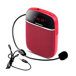 Eastdall Amplificador De Voz,Amplificador de voz portátil para professores com microfone com fio Fone de oido Faixa de cintura recarregável pessoal BT Suporte