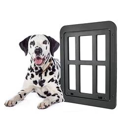 Henniu Porta de tela para animais de estimação Porta com aba para cães e gatos para porta de tela para dentro e para fora com trava de 2 vias para animais de estimação
