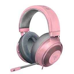 Razer Fone de ouvido para jogos Kraken: moldura de alumínio leve, microfone retrátil com isolamento de ruído, para PC, PS4, PS5, Switch, Xbox One, Xbox Series X e S, celular, conector de áudio de 3,5 mm - quartzo rosa