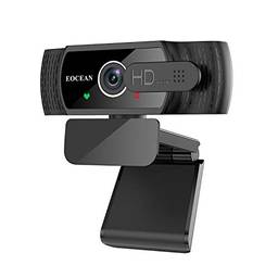 Eocean Webcam com Microfone, 1080P HD, Cobertura de Privacidade, USB