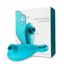 Estimulador Com 7 Modos De Sucção Sonoro Em Formato De Baleia 11 X 4,5 Cm Azul Dibe Cutie Baby