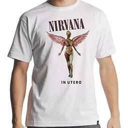 Camiseta Nirvana In Utero Masculina Branc Hipsters Camisetas Tamanho:P;Cor:Branco