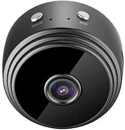Câmera escondida mini espião, câmera de vigilância de segurança doméstica sem fio WiFi 1080P, câmera de vigilância noturna com detecção de movimento e almofada magnética, apto para monitoramento de segurança doméstica, preto