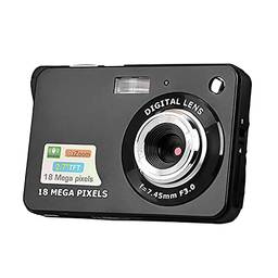 Câmera digital mini câmera de bolso 18MP 2,7 polegadas tela LCD 8x zoom captura de sorriso anti-vibração com bateria preta