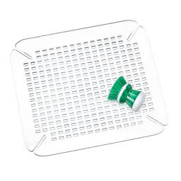 iDesign Grade protetora de pia de plástico para cozinha, banheiro, porão, garagem, coleção de contornos, 34 x 40 cm, transparente