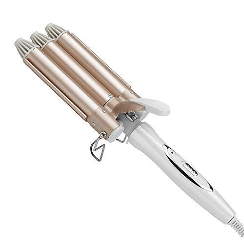 Tomshin Modelador de cabelo ondulado de três tubos antiestático antiestático anti-escaldadura modelador de cabelo elétrico