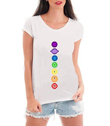 Camiseta Blusa Criativa Urbana 7 Chakras Esotérica Equilíbrio Branco G