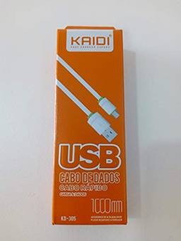 Cabo Carregador e Dados celular Kaidi Kd305 Usb Entrada V8 1000mm