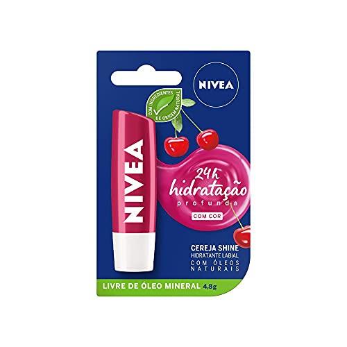 NIVEA Hidratante Labial Cereja Shine Hidratação Profunda 4, 8 g, Nivea, Cereja