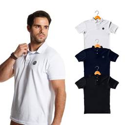 Kit com 3 Camisas Polo Basic Sortida, Masculino, Polo Match (M)