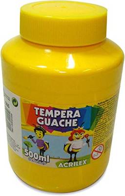 Acrilex Abelhinhas Tinta Guache, Amarelo (Gold Yellow), 500 ml, 6 Unidades