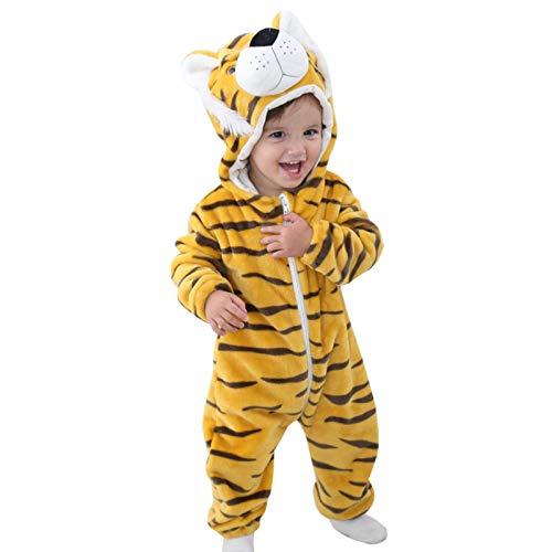 Elonglin Macacão Animal Flanela para Bebês Unissex Zíper com Capuz Pijama para Bebês Macia Quente B 18 – 24 meses