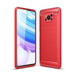 zl one Compatível com/substituição para capa de telefone Xiaomi Poco X3 NFC Capa traseira ultrafina TPU (Vermelho)
