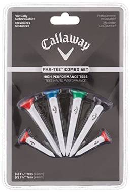 Callaway Par-Tee camisetas de plástico para golfe, branco, pacote com 4