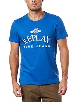 T-Shirt, Blue Jeans, Replay, Masculino, Azul, M