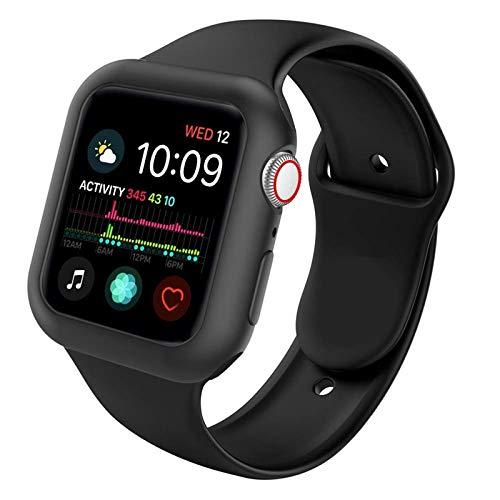 Capa case silicone para apple watch com pulseira de silicone tamanho 40mm preto