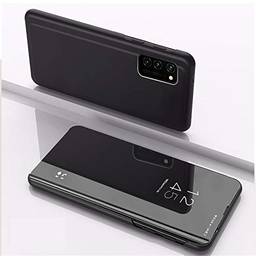 Capa flip XYX para S20 FE, ultra fina, transparente, S-View, capa espelhada para Samsung Galaxy S20 FE/S20 FE 5G, preta