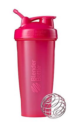 Garrafa agitadora clássica BlenderBottle perfeita para shakes de proteína e pré-treino, 800 ml, rosa