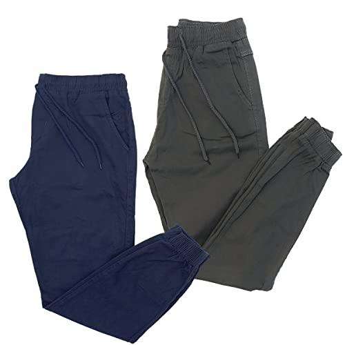 Kit 2 Calça Jeans Masculina Jogger Com Punho 19 Modelos (P, Azul Marinho e Grafite)