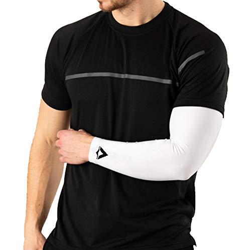 Manguito de Proteção UV50+ ProSleeve Alasca para ciclismo, corrida, musculação e outros esportes. (Branco, G)