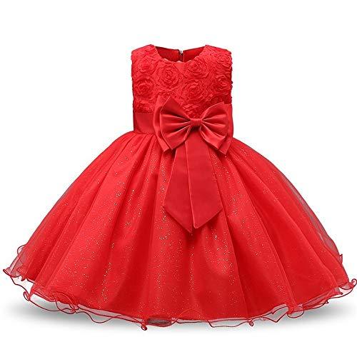 Vestido de princesa floral para meninas, vestido de verão, tutu, festa de aniversário para meninas, fantasia infantil, design de formatura, Vermelho, 5