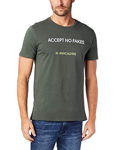 Camiseta Básica, Calvin Klein, Masculino, Militar, P