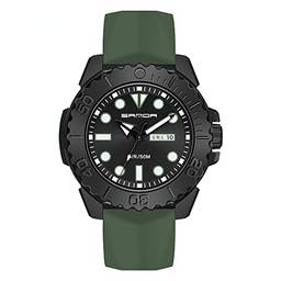 SANDA Relógios Masculinos Moda Marca De Luxo Moda Militar Relógios Masculinos à Prova D'água Quartzo Relógio (Black Green)