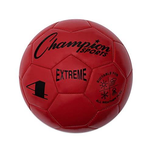 Bola de futebol Extreme Series, tamanho 4 – Liga Juvenil, todos os climas, toque suave, retenção máxima de ar – bolas para crianças de 8 – 12 – Jogos de futebol competitivos e recreativos, vermelha