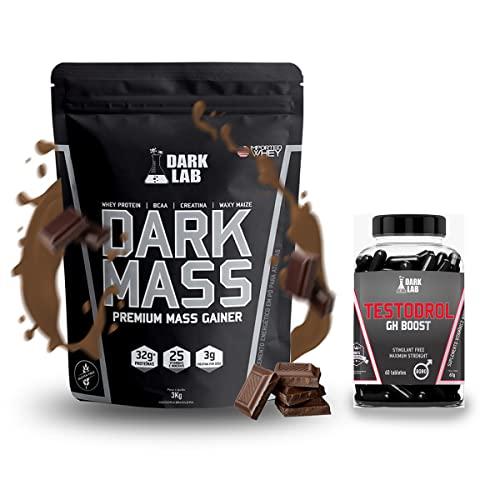 Hipercalórico Dark Mass 3KG + Testodrol-GH Boost 60 Cápsulas Dark Lab (Chocolate)