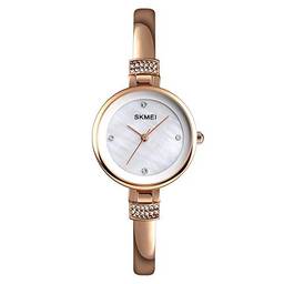 Tomshin 1409 feminino relógio de quartzo relógio de pulso simples moda casual feminino pulseira de liga à prova d'água 3ATM temporizador feminino
