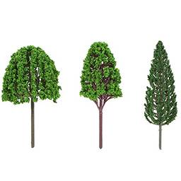 Miaoqian 33 pcs Mini Plástico Verde Escala de Árvores Modelos Arquitetônicos Estradas de Ferro Paisagem Cenário Cenário Decoração Do Jardim Da Árvore de Brinquedos