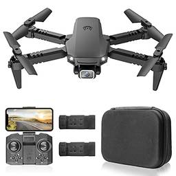 Tomshin X1 RC Drone com Câmera 4K Dual Camera WiFi FPV Mini Quadcopter Dobrável com Função Trajetória Voo Modo sem Cabeça Voo 3D com Bolsa de Armazenamento 2 Bateria