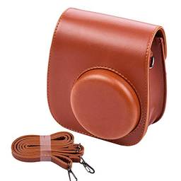 Moniss Porta-bolsa para câmera instantânea portátil em couro PU com alça de ombro compatível com Fujifilm Fuji Instax Mini 11